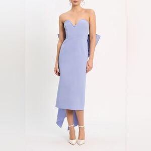 Rebecca Vallance Annabelle Strapless Midi Dress Blue